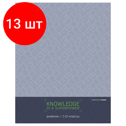 Комплект 13 шт, Дневник 1-11 кл. 40л. ArtSpace Знание - сила, ВД-лак дневник школьный универсальный artspace life on skates 40 листов вд лак ду40 49102