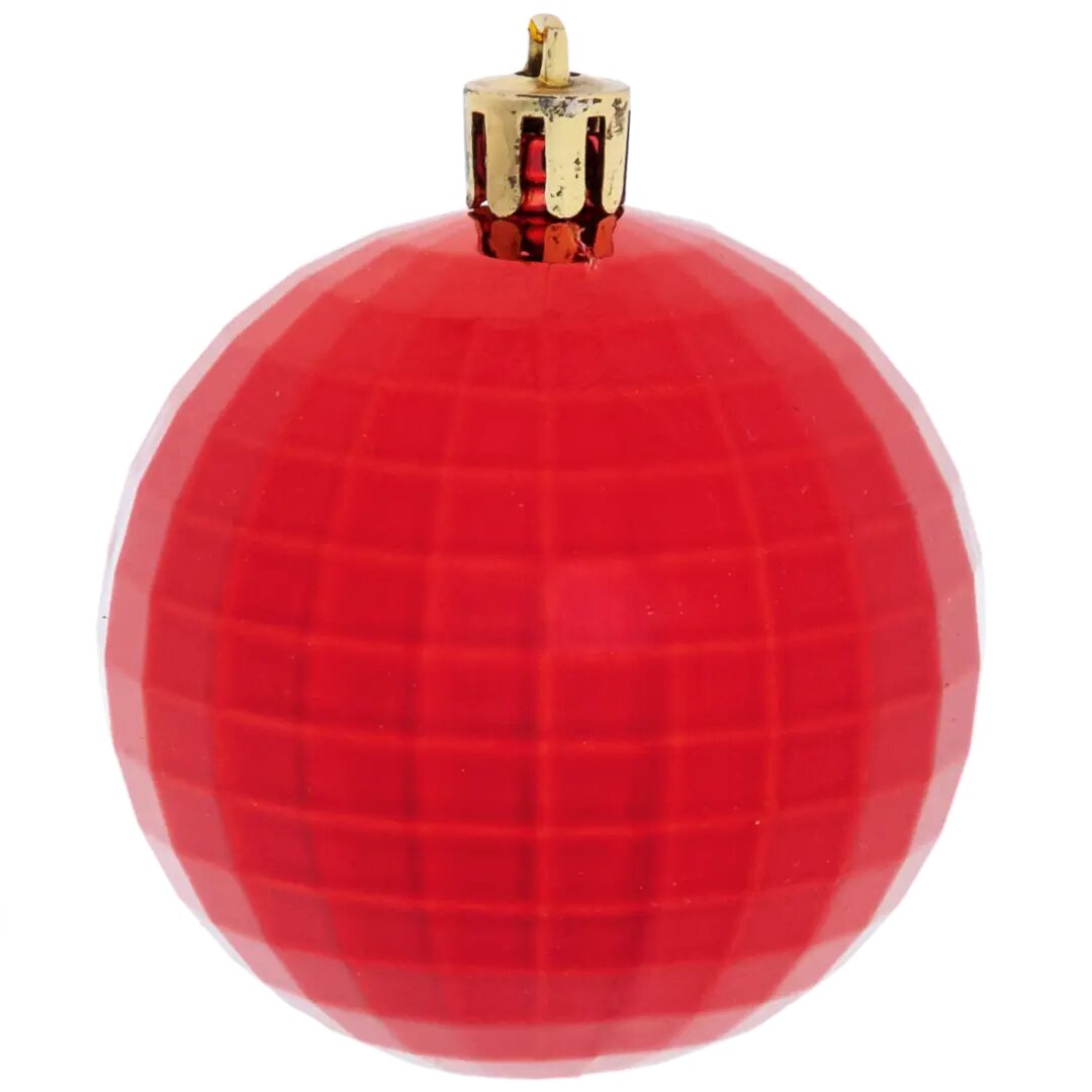 Елочный шар «Диско-шар» 6 см пластик красный