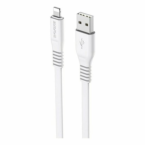 Дата-кабель Borofone BX23 USB-Lightning, 1 м, белый горящие скидки borofone bx23 usb to apple lightning 1m black