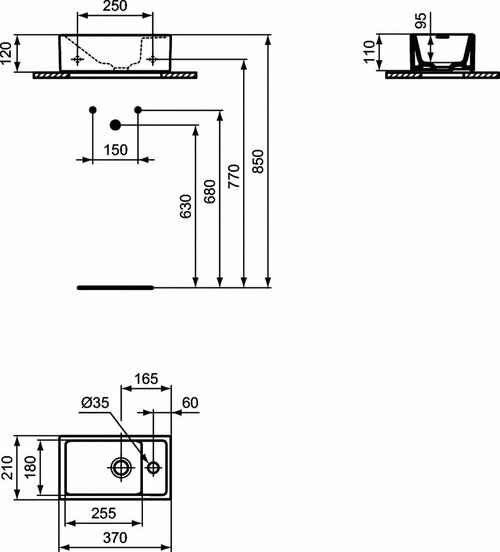 Раковина Ideal Standard Tempo 37 см E211201