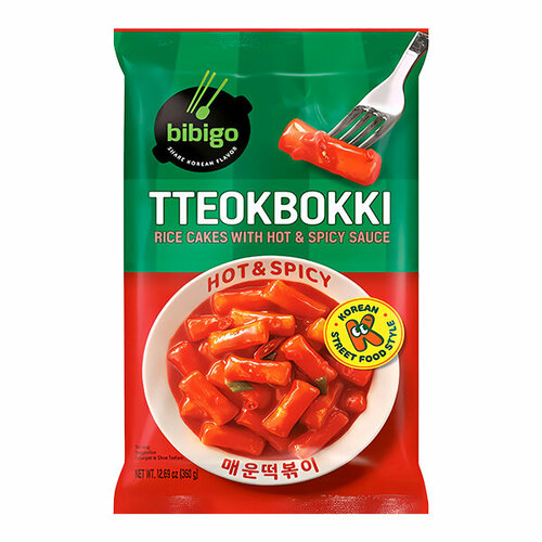 Рисовые клёцки ттокпокки с острым соусом CJ Bibigo, пачка 360 г