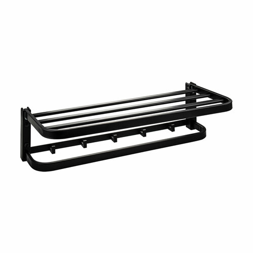 Алюминиевая полка для полотенец черная Titan
