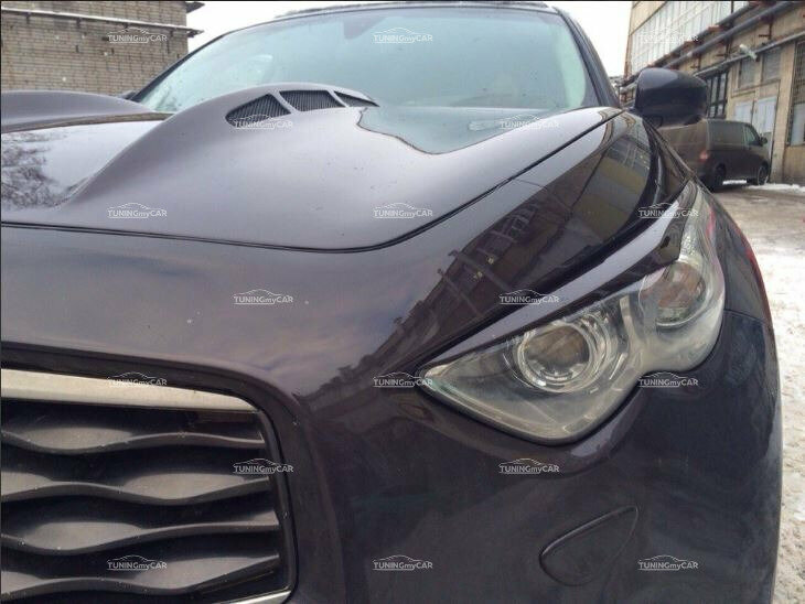 Накладки на фары (реснички) для Infiniti FX (QX 70, 2008 - 2013) — фото 2