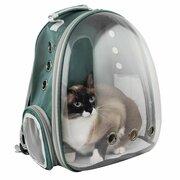 Рюкзак-переноска для животных, для кошек, для собак, "Не Один Дома" Космик, зеленый, 31х28х42 см