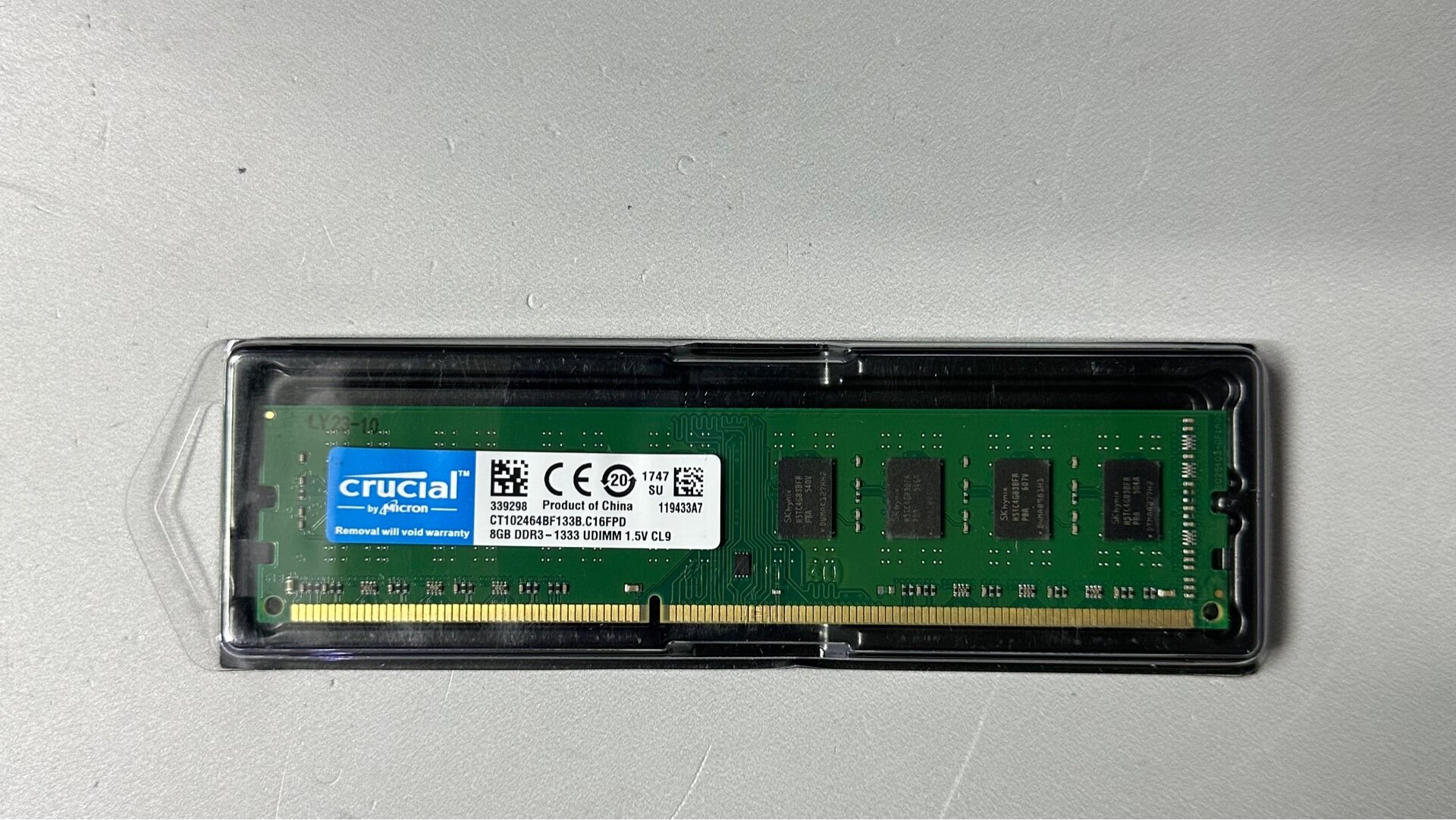 Оперативная память CRUCIAL DDR3 8 ГБ 1333 MHz DIMM PC3-10600U 1x8 ГБ (CT102464BF133B C16FPD) для компьютера