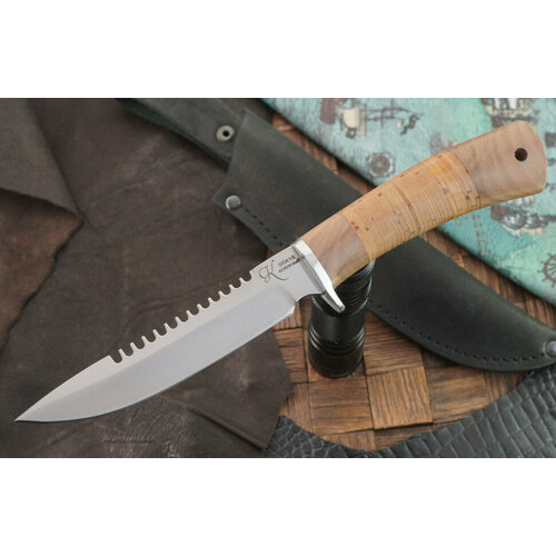 Мастерская Курносова нож Ёрш, сталь 95Х18, рукоять береста