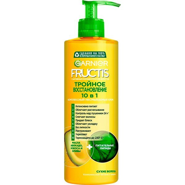 Средство для волос GARNIER Fructis Тройное восстановление 10в1 несмываемый 400мл 3600542411684