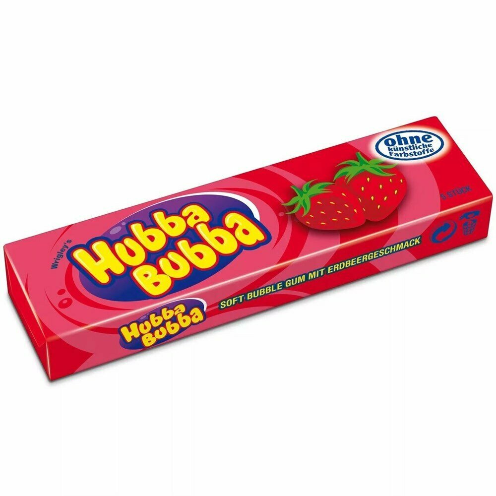 Hubba Bubba Strawberry жевательная резинка клубника 35 гр