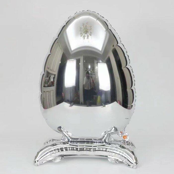 Страна Карнавалия Шар фольгированный 30" «Яйцо пасхальное», на подставке, серебро
