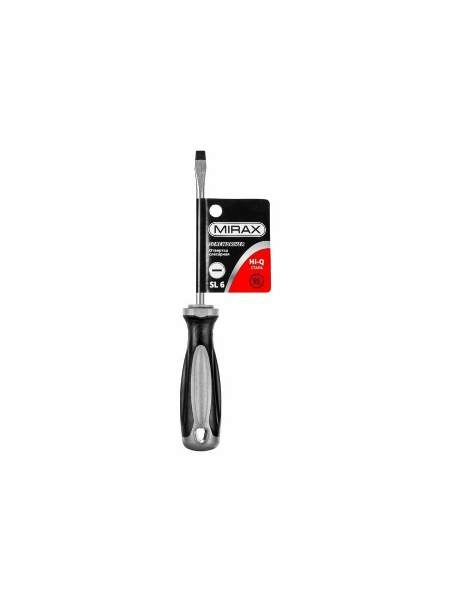 Отвертка MIRAX 25095-06-10, закаленный стержень, двухкомпонентная рукоятка, SL6x100мм - фото №5
