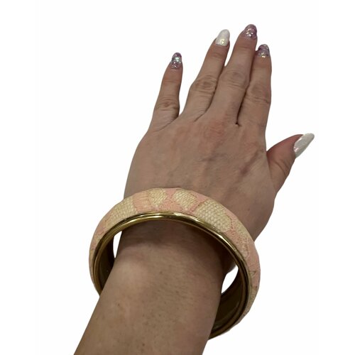 Браслет, эмаль, размер 7 см, размер one size, диаметр 7 см, розовый