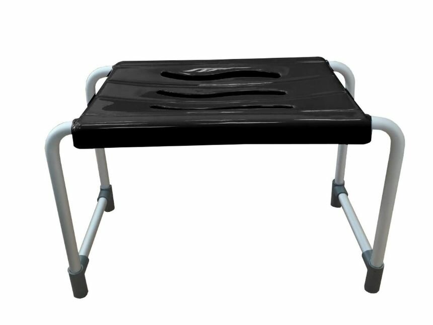 фото Стульчик для ванной Primanova M-KV02-06 цвет черный, размеры 36х26х32 см, максимальная нагрузка до 120 кг