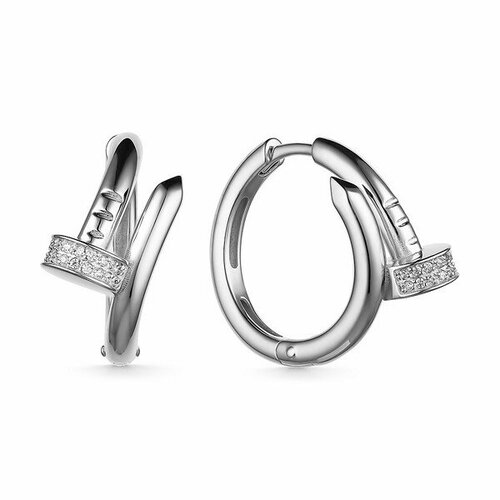 Серьги серебро, 925 проба, фианит