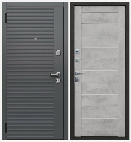 Изображение товара Входная дверь Ferroni Бостон Бетон Снежный Царга (960мм) левая