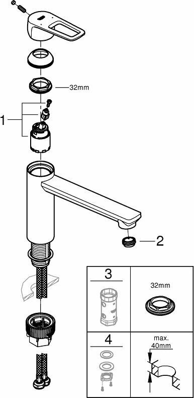 Смеситель для кухни Grohe BauLoop 31706000 хром