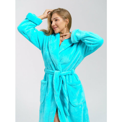 фото Халат buy-tex.ru женский домашний теплый, размер 46, ментол
