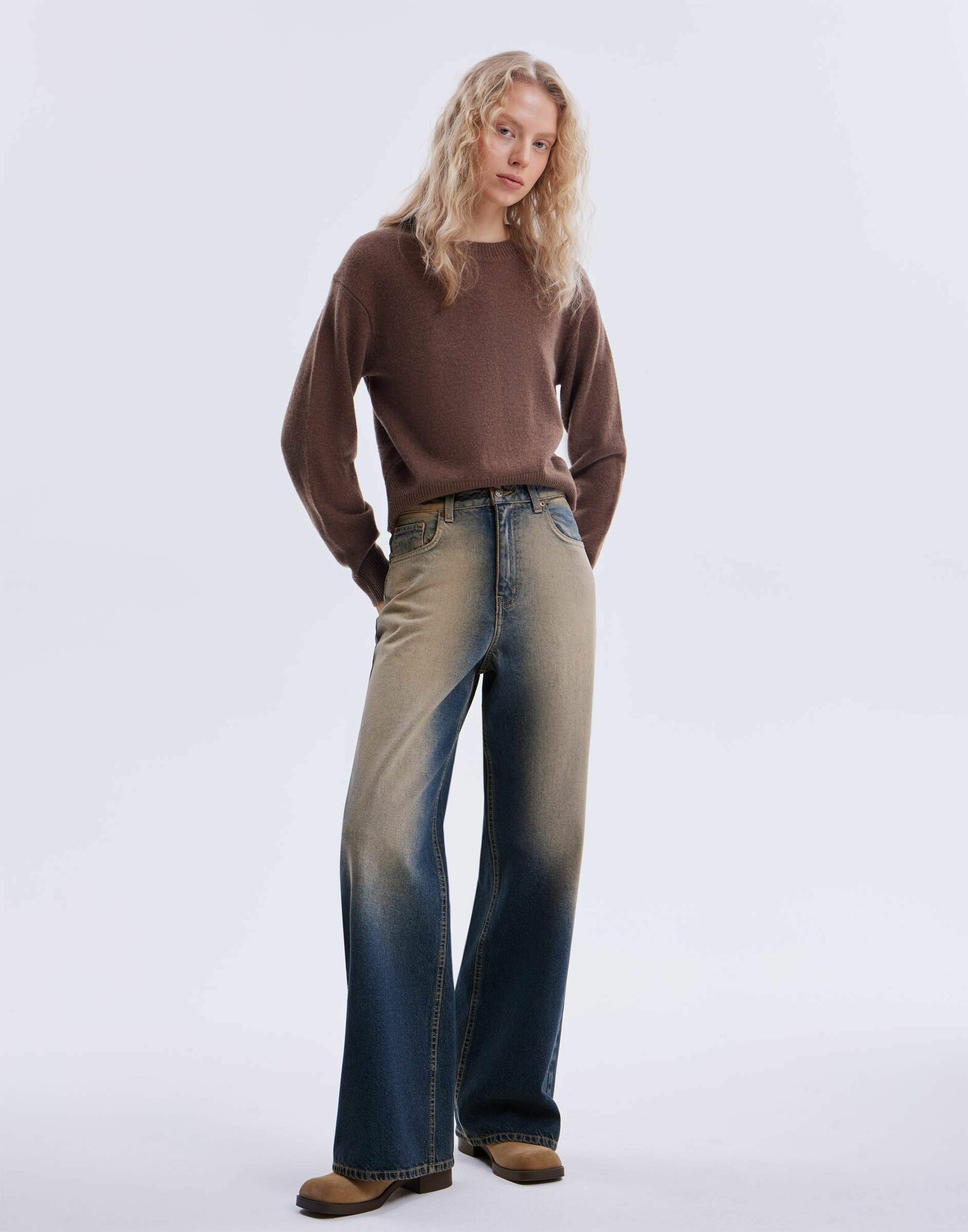 Джинсы широкие Gloria Jeans, размер 40/164, синий