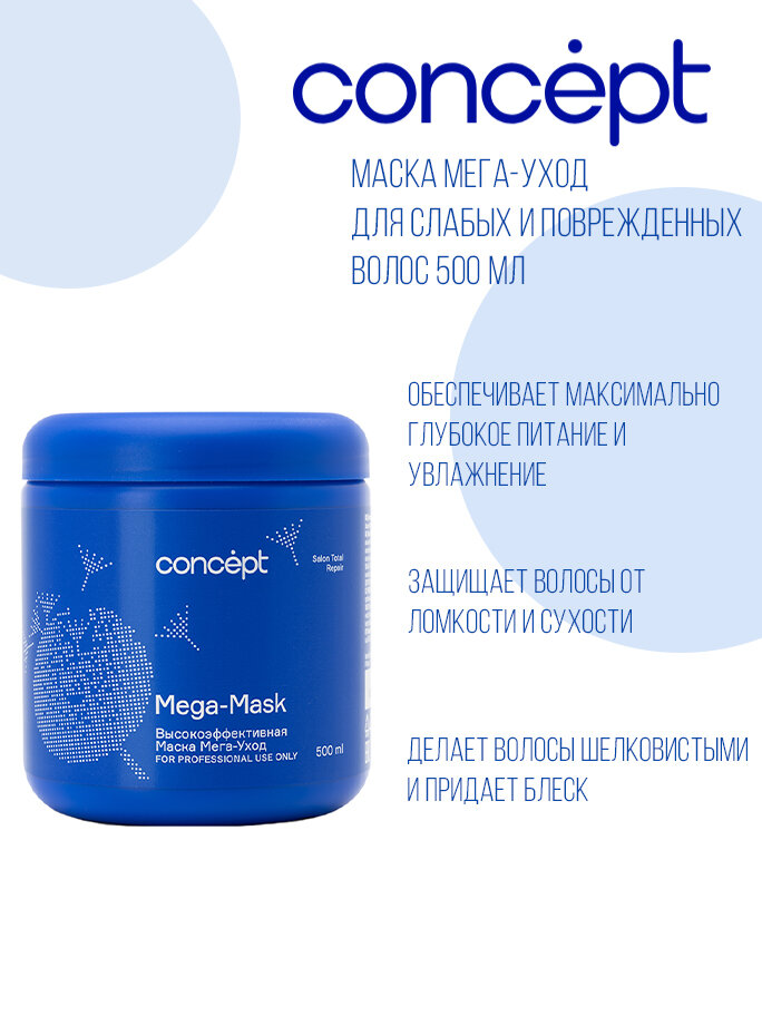 Concept Маска мега-уход для слабых и поврежденных волос (MEGA-MASK), 500 мл