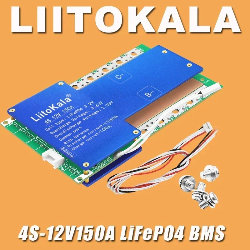 LiitoKala BMS LiFePO4 4S-12VBMS плата защиты батареи 4S-12V150A-BMS