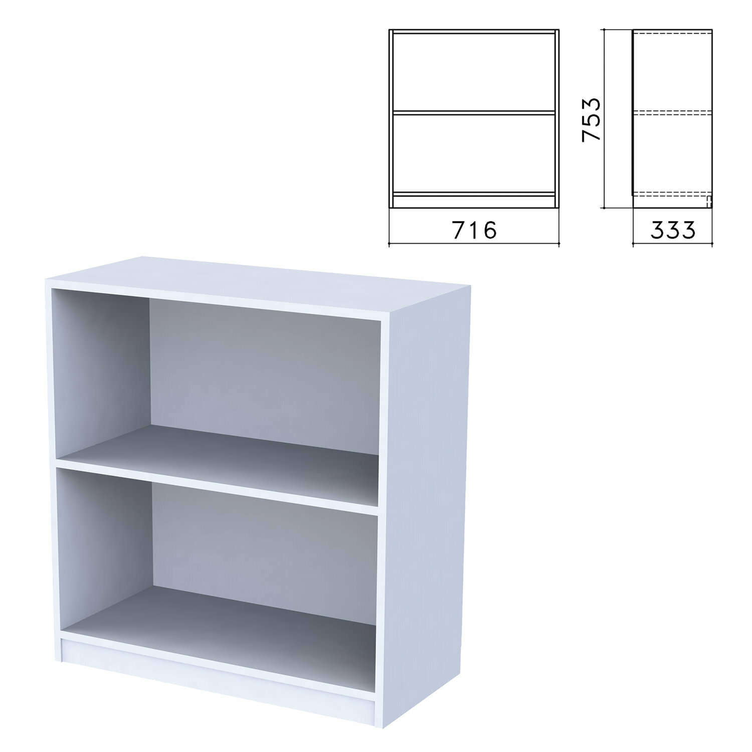 Шкаф бюджет стеллаж, 716х333х753 мм, 1 полка, серый (402877-030)