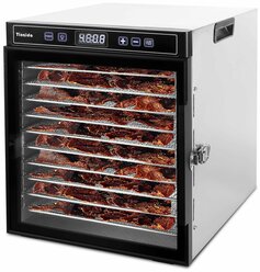 Сушилка для овощей, фруктов и мяса TINZIDA TZD-10C, 10 поддонов, 5 лотки для пастилы, 800 Вт, дегидратор