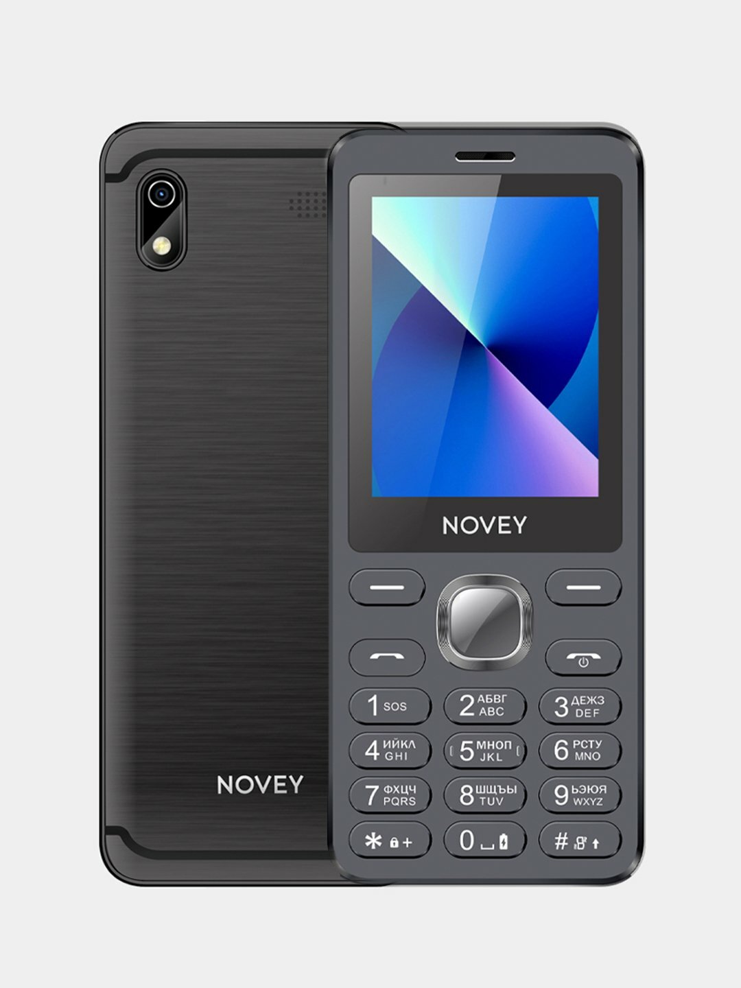 Кнопочный мобильный телефон Novey X50 с 2 - SIM слотами, серый