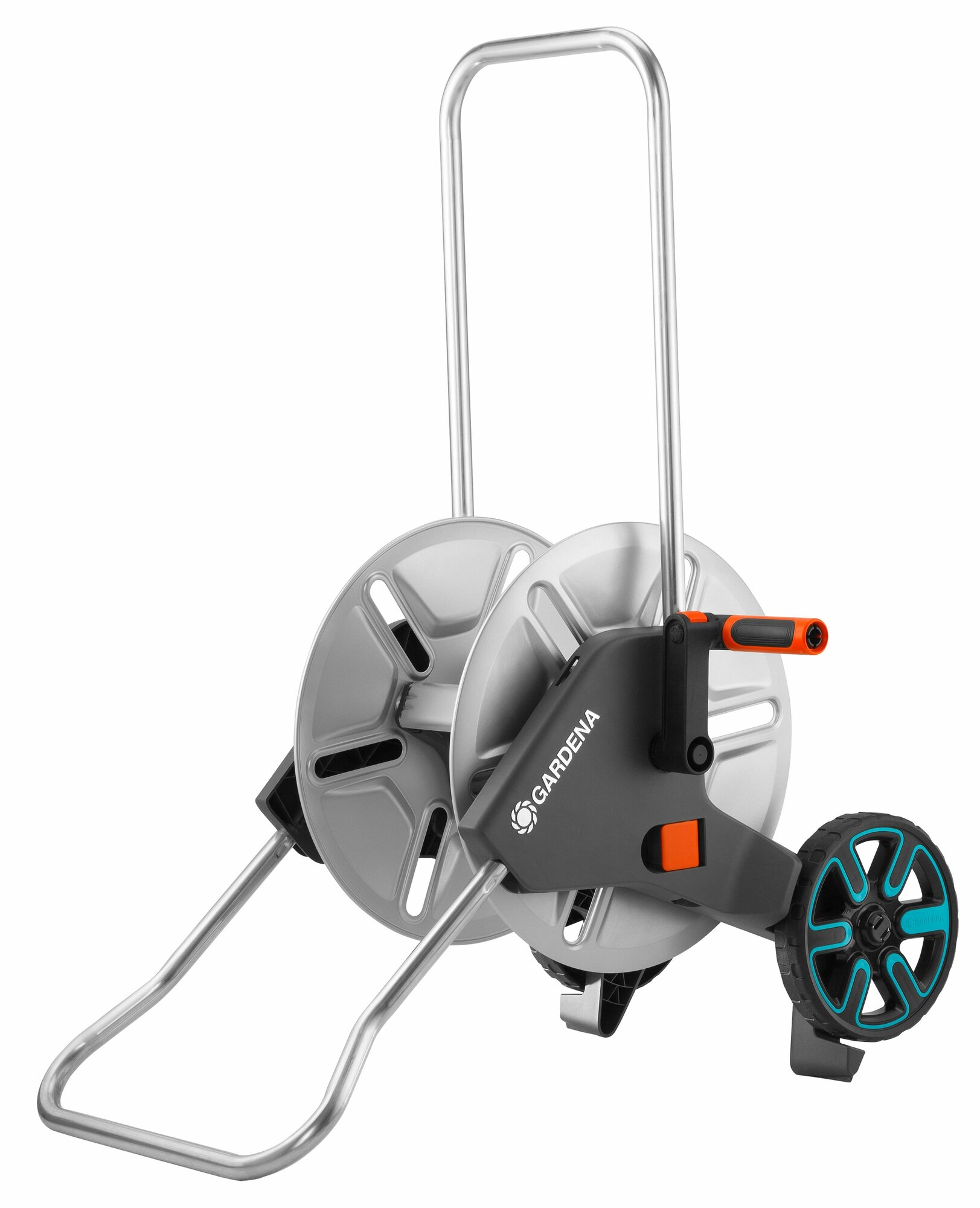Тележка для шланга металлическая Gardena CleverRoll M металлическая серая
