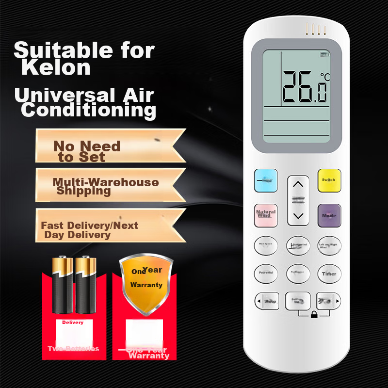 Qin Xuan Universal Remote Control Compatible with Kelon Air Conditioners, Suitable for All Kelon Wall-Mounted, Cabinet-Mounted, Floor-Standing, And Central Air Conditioners, Inverter-Type Air Conditioners, And General-Purpose Remote Control Panels