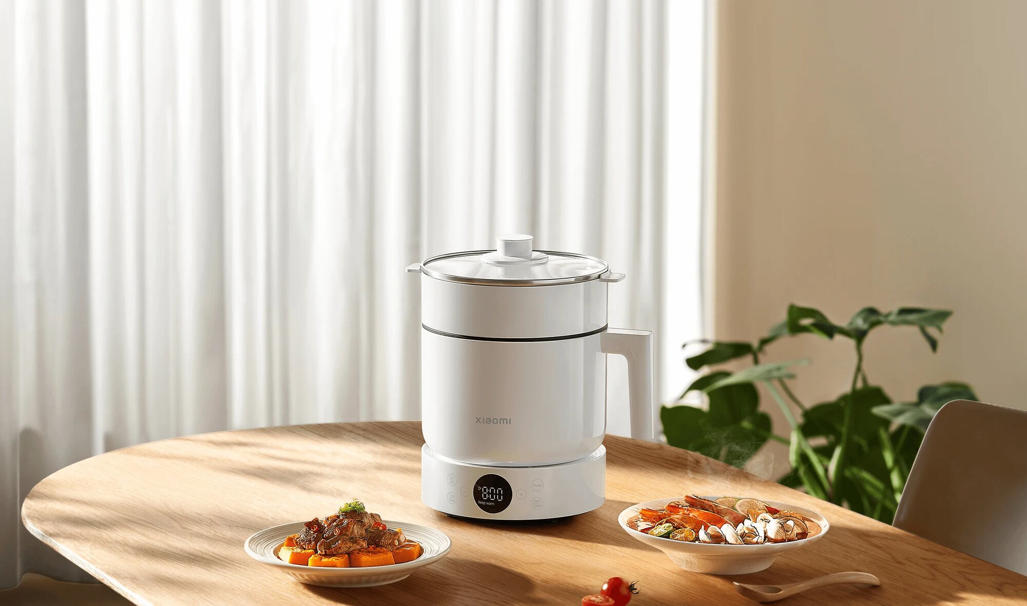 Мультиварка Xiaomi Multifunctional Cooker 1.5, 240Вт, металлокерамический корпус, белая