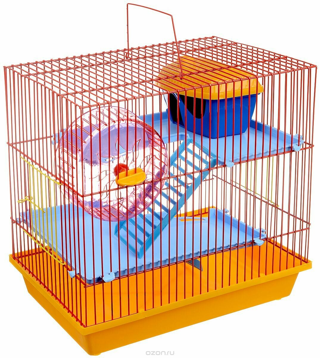 ЗооМарк клетка трехэтажная № 135 для грызунов 36 х 24 х 38 см.