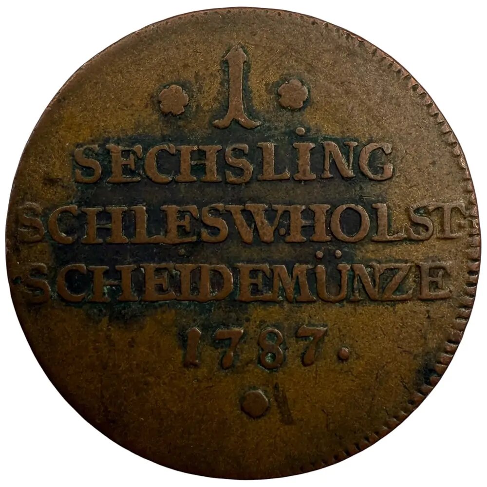 Германия, Шлезвиг-Гольштейн 1 зекслинг 1787 г. (Лот №2)