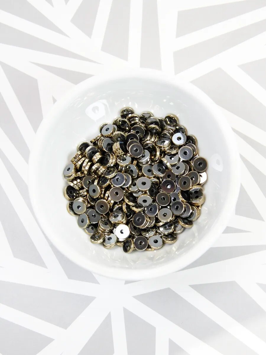 Гематин - диски плоские - золото - 5 мм (около 170 шт) — фото 1