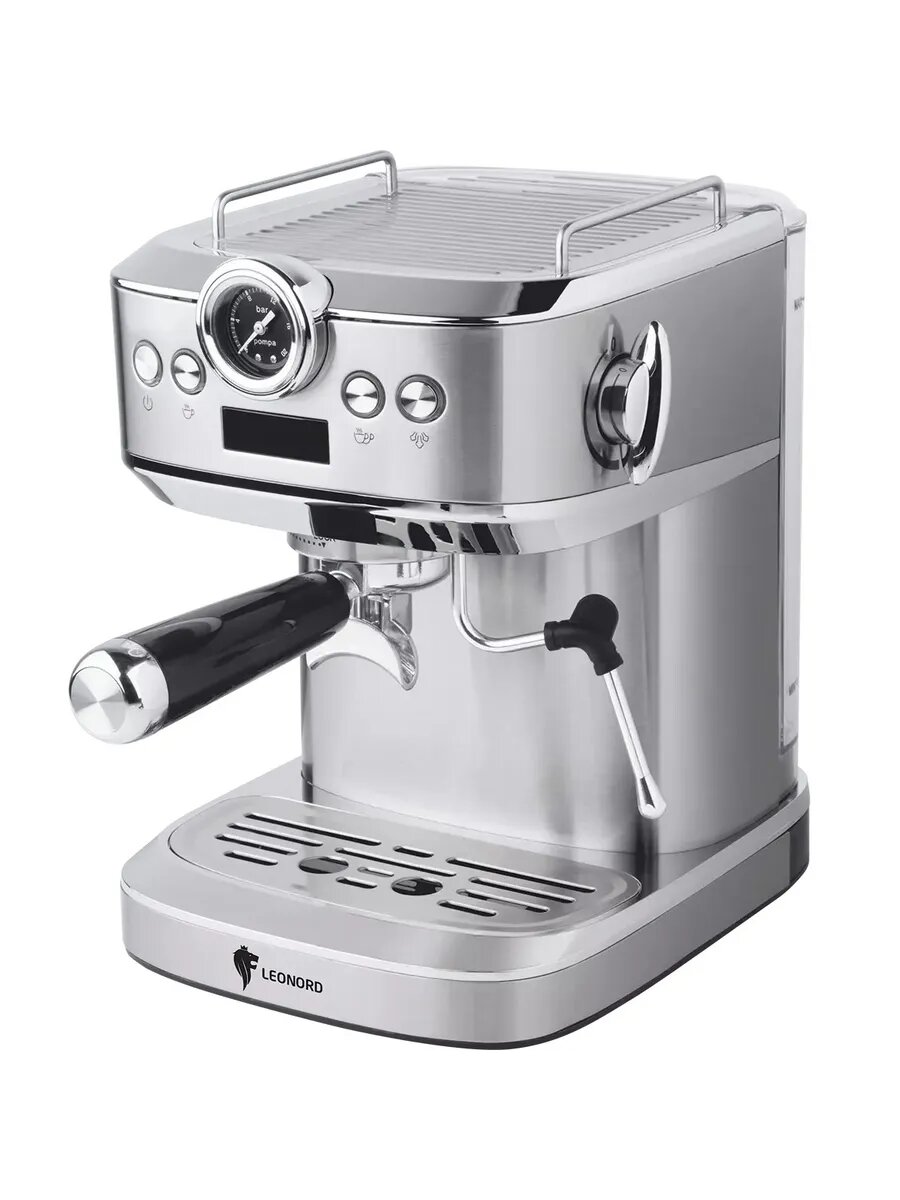 Кофеварка рожковая LE-1753 Pro 1360Вт 1.2л серебристый