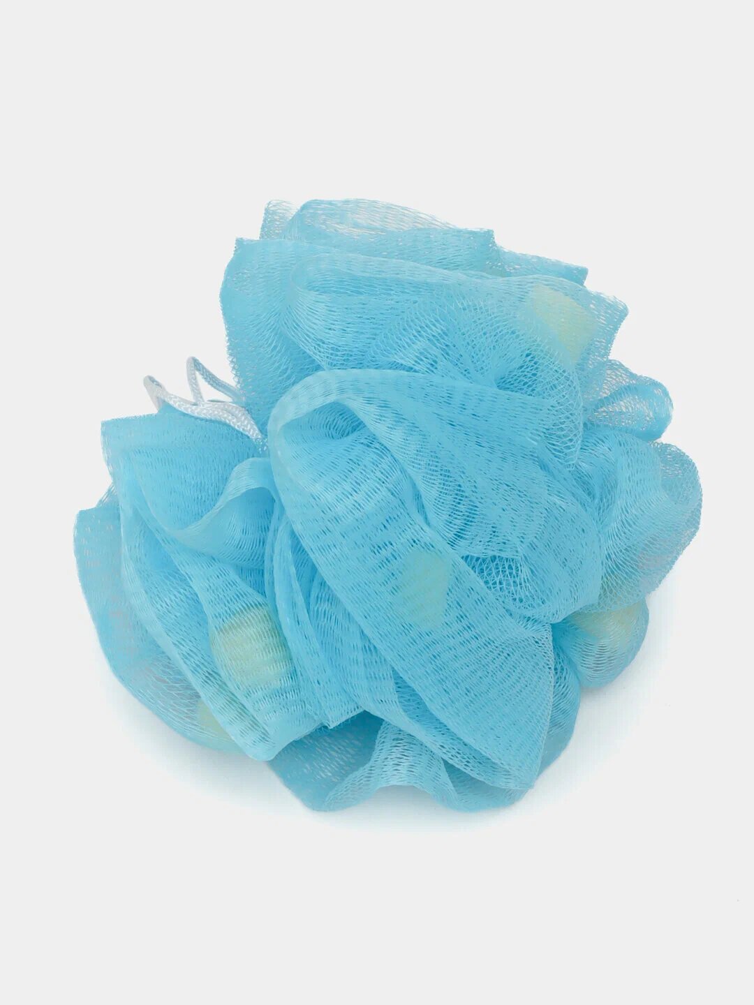 Мочалка бант для тела и пилинга, мягкая, губчатая сетчатая, круглая