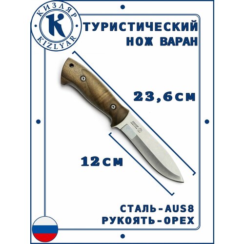 Туристический нож Кизляр Варан, Сталь: AUS-8, Рукоять: Натуральный орех