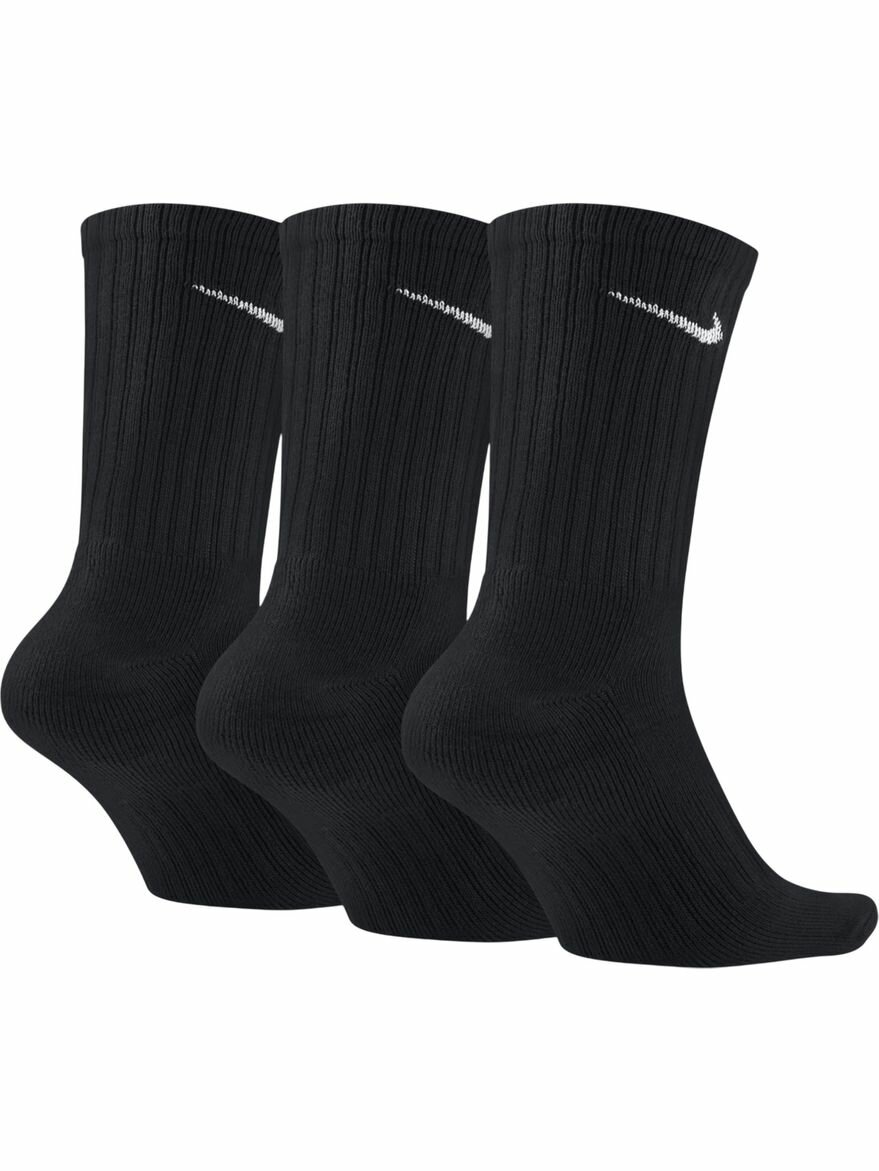 Носки NIKE Cushion Crew Training Sock (3 Pair), комплект, 3 пары, размер S, черный — фото 1