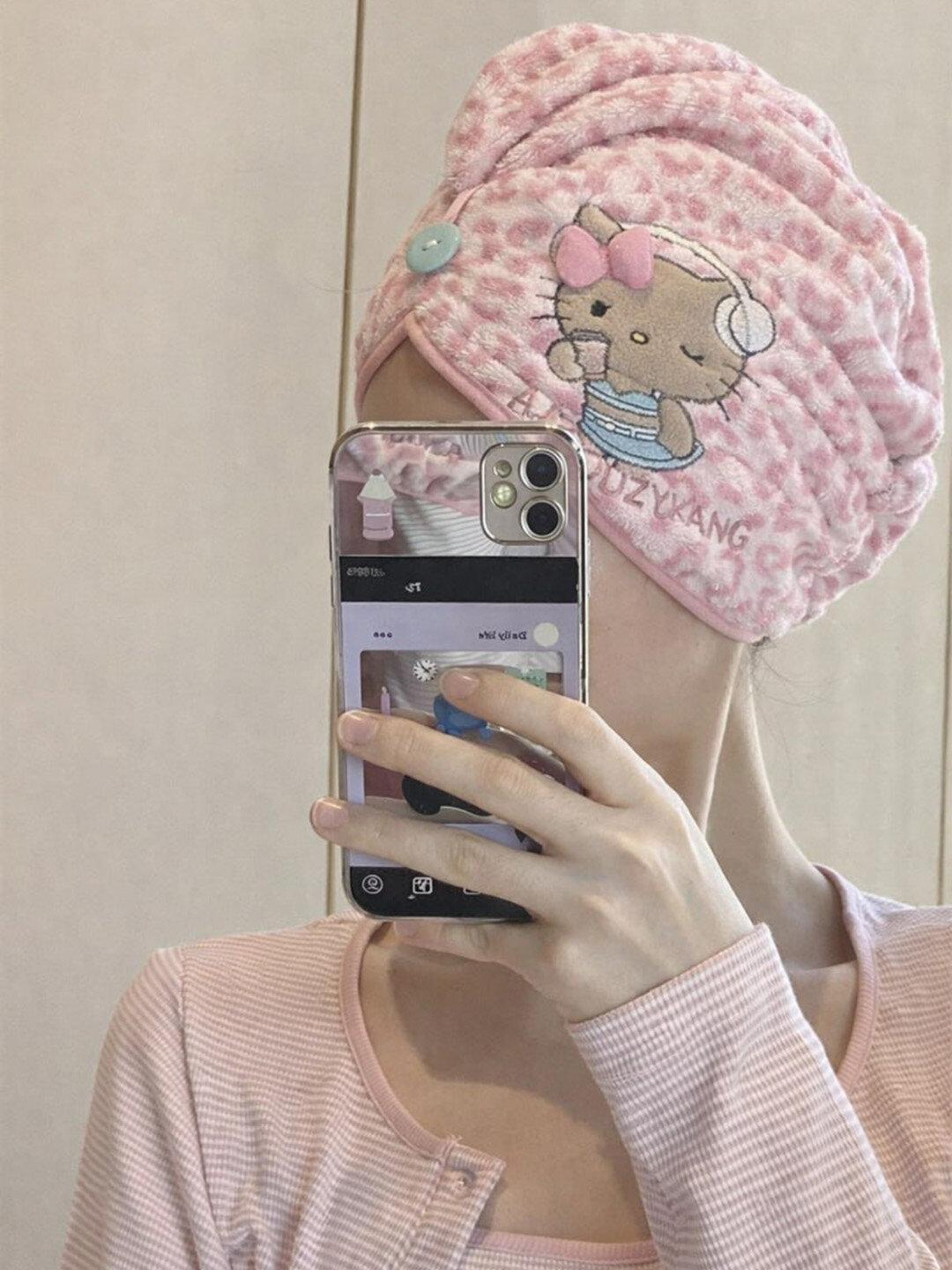 Полотенце для головы для сушки волос, шапка после душа, мягкая — фото 1