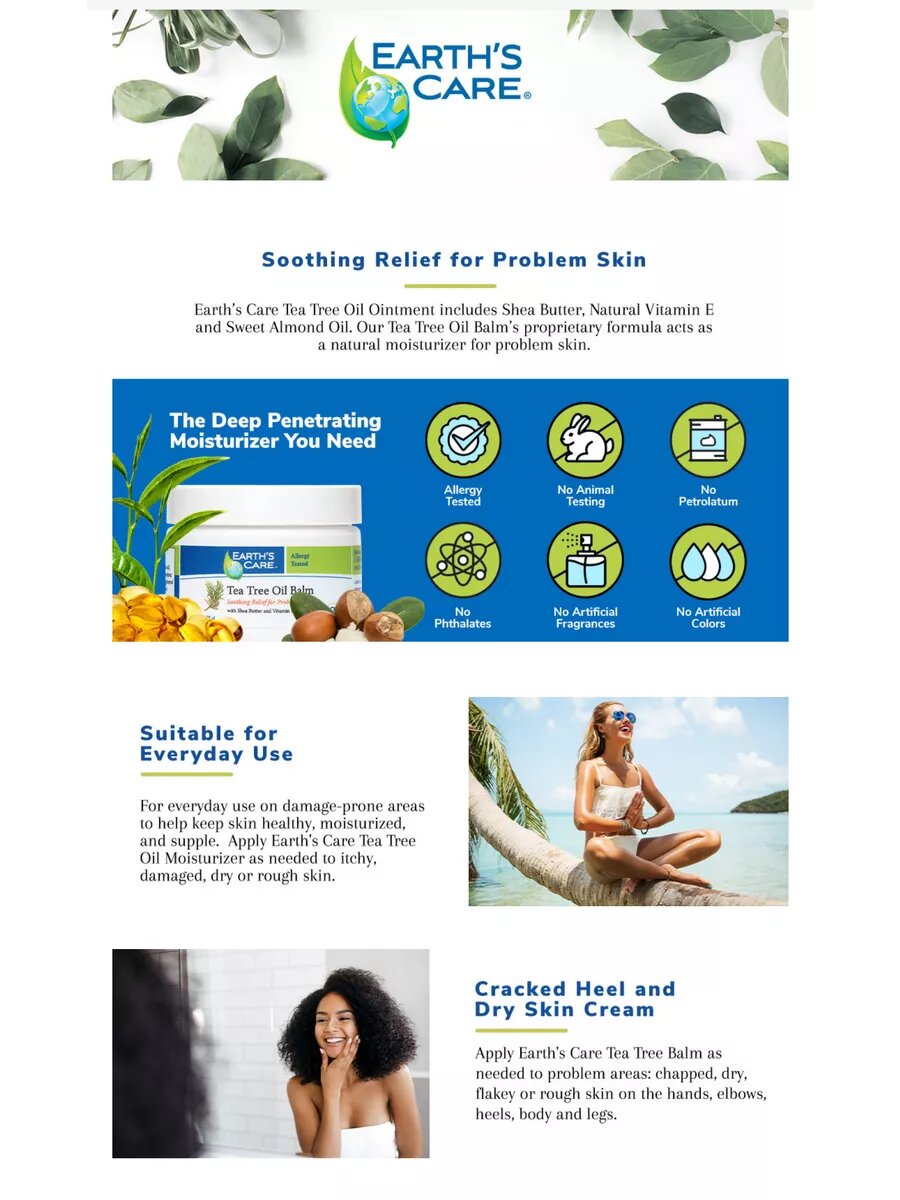 Tea tree oil balm 6 g soothing relief problem skin — фото 1