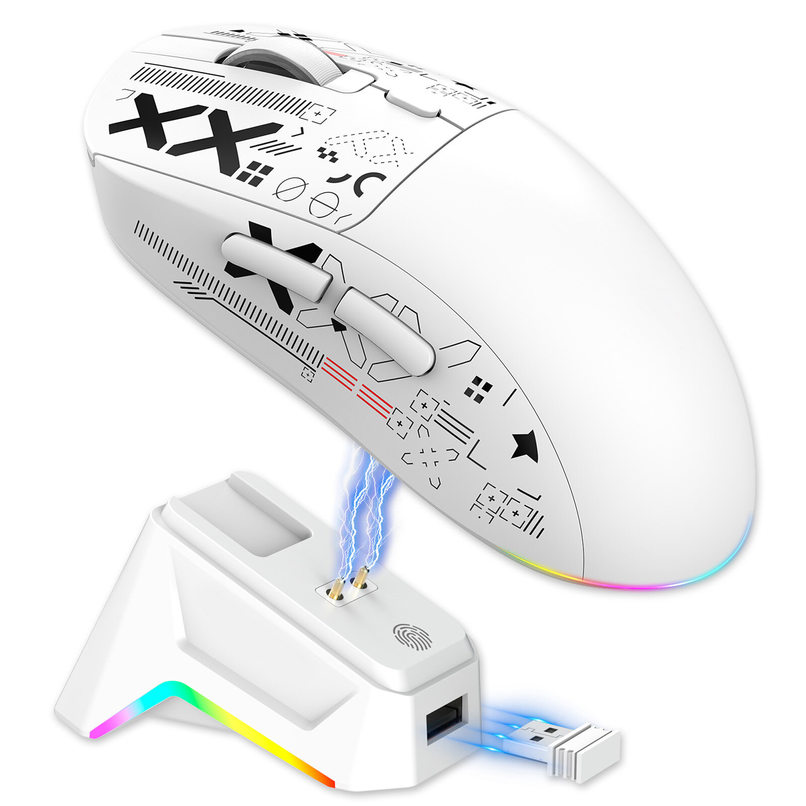 Игровая мышь с RGB, 3 режима подключения, 12000 DPI, программируемая кнопка, для компьютеров
