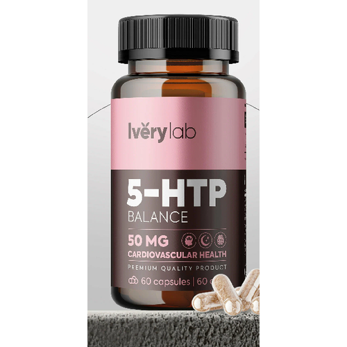 5-HTP Iverylab 5-гидрокситриптофан антидепрессант, БАД для настроения и здорового сна, 60 капсул