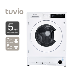 Встраиваемая стиральная машина с сушкой Tuvio DBF76MW21, белая