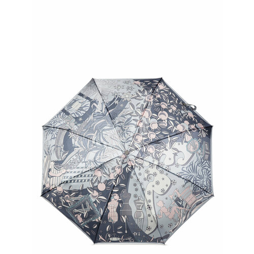 фото Смарт-зонт eleganzza, автомат, 3 сложения, купол 104 см., чехол в комплекте, для женщин, серый