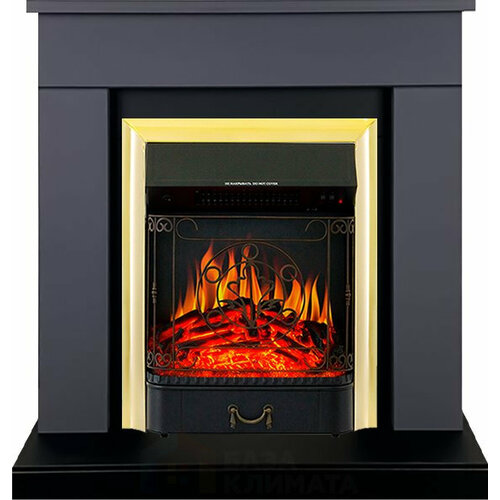 Каминокомплект Royal Flame Bergen (Разборный) - Серый графит (Ширина 860 мм) с очагом Majestic FX Brass