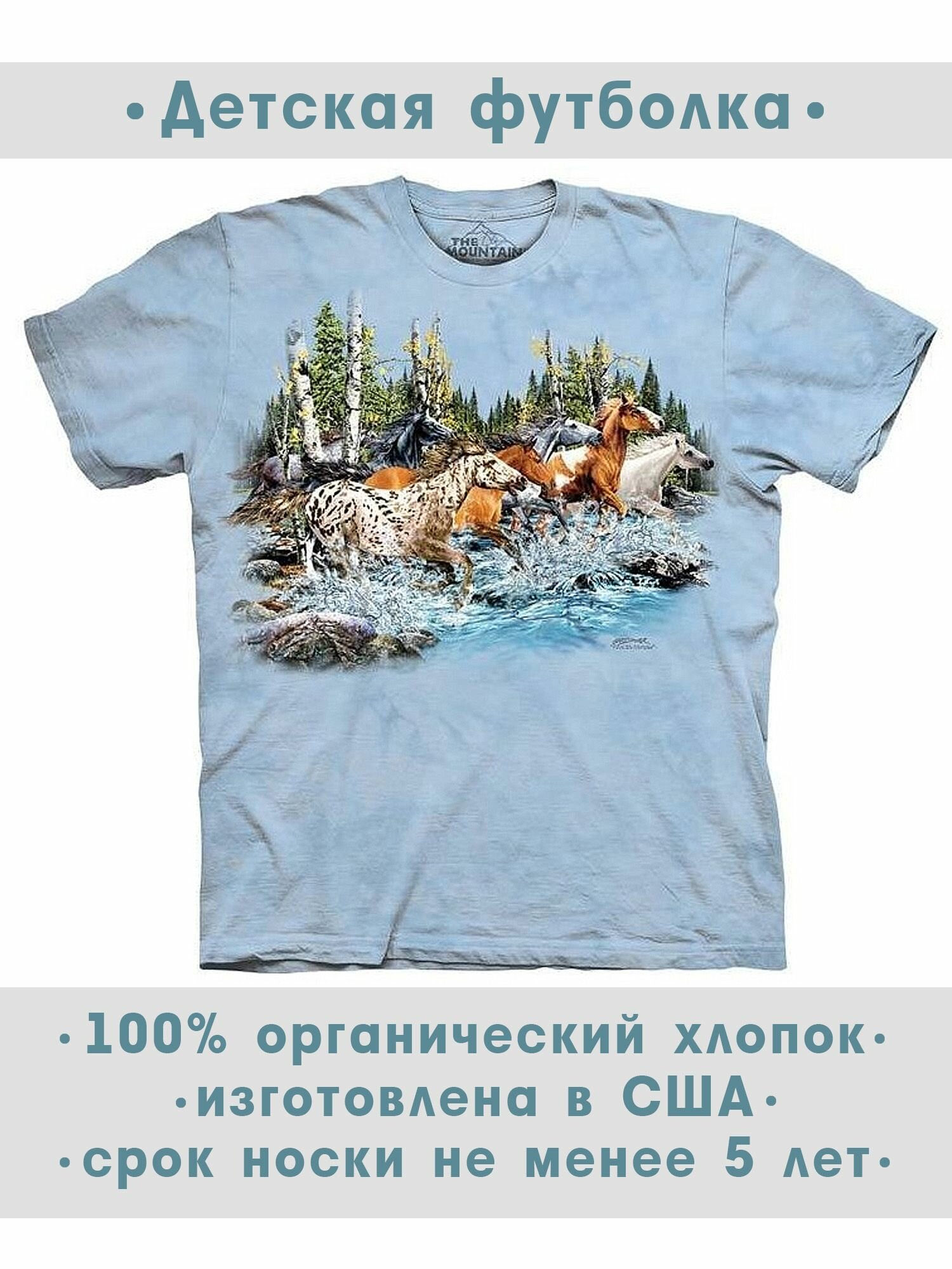 Футболка детская The Mountain "Find 20 Running Horses"