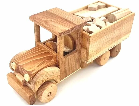 Грузовик 1,5 большой - деревянная авторская игрушечная машина