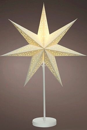 фото Декоративный светильник звезда антье, бумага, 2 тёплых белых LED-огня, 42х25 см, IP20, Kaemingk 486552
