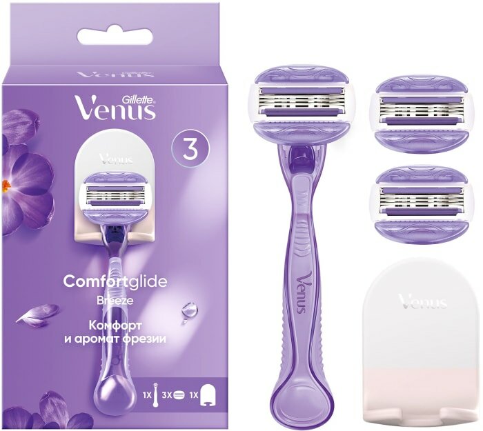 Бритва Gillette Venus Comfort Glide со сменными кассетами 1шт+3 кассеты