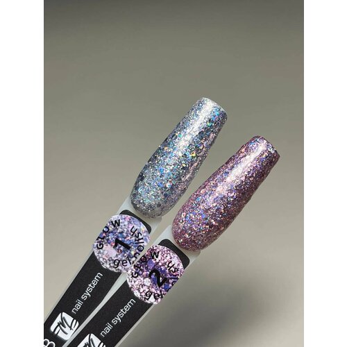 Гель-лак с блестками GLOW номер 4, красный, 8 мл