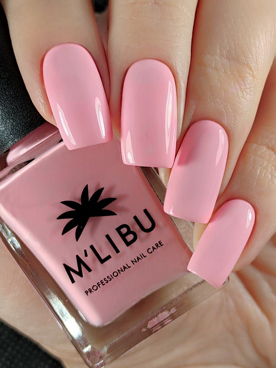Лечебный Лак Для Ногтей Укрепляющий Розовый MALIBU Lovers — фото 1