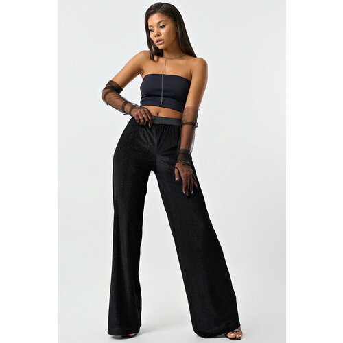 фото Брюки палаццо fly, размер 42, черный